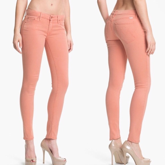 Mother- The looker peach knockout skinny jeans